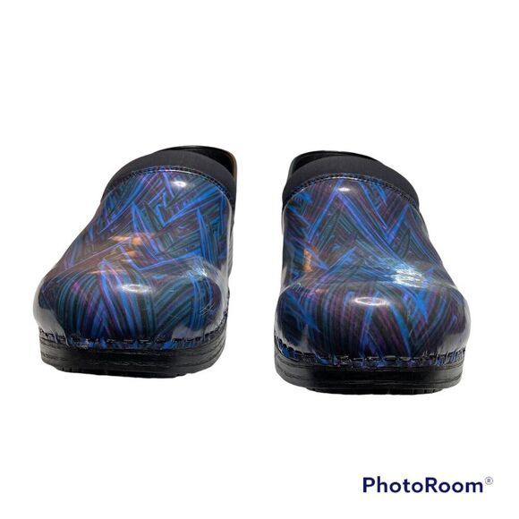 Abeo Ellie Clog Blue Zig Zag Size 10 N - Picture 2 of 10